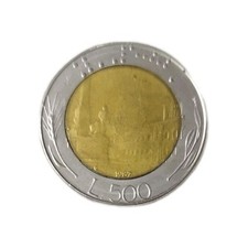 Moneta 500 LIRE BIMETALLICA