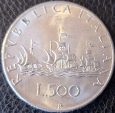 ITALIA MONETA 500 LIRE ARGENTO