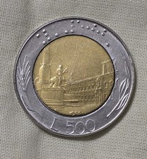 Moneta rara 500 lire 1988 con
