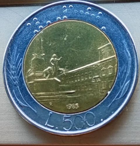 Moneta 500 lire italiane 1985